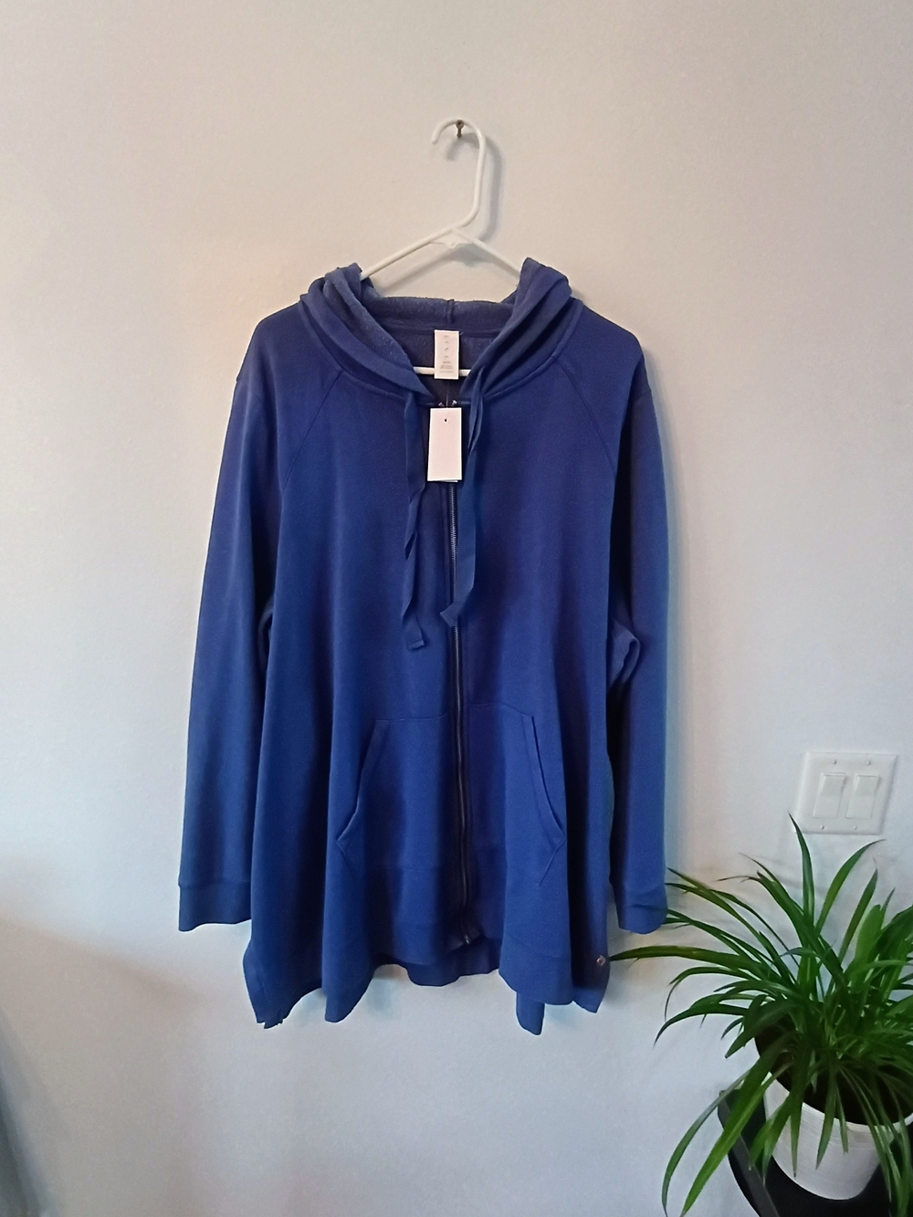 LIVI Lane Bryant 26/28 Blue Full Zip Hoodie Fleece Activewear Jacket NWT Plus Si